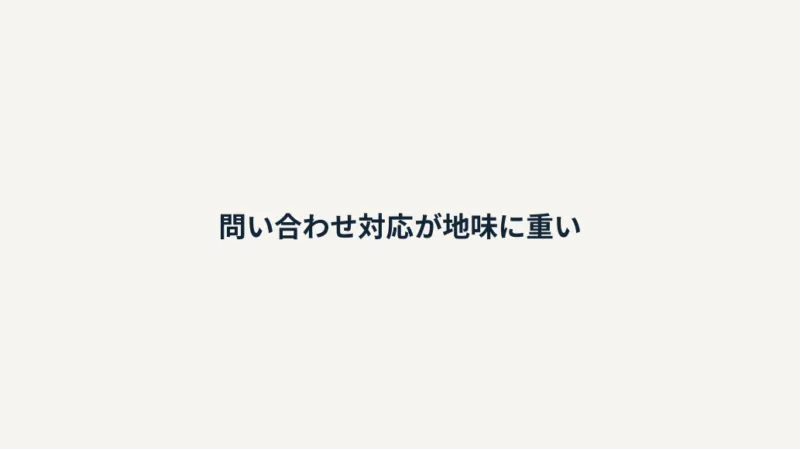 問い合わせ対応が地味に重い